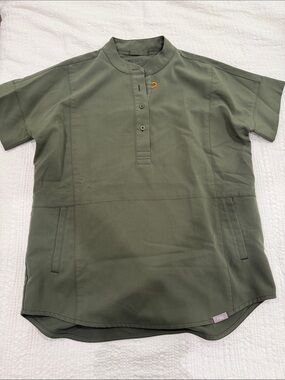 FIGS Olive Green Short-Sleeve Scrub Shirt
